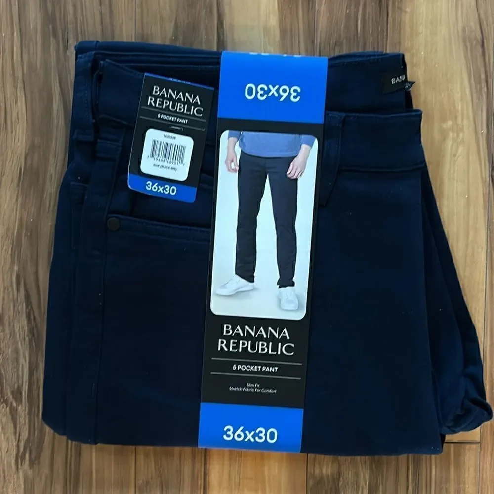 NEW Banana Republic Mens Navy 5 Pocket Pants